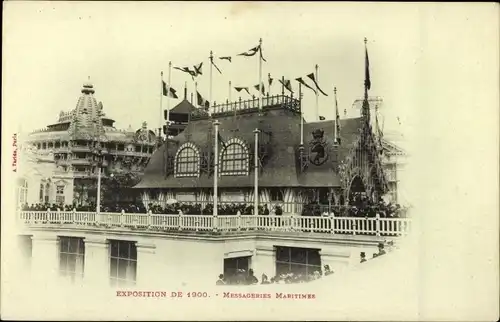 Ak Paris, Exposition de 1900, Messageries Maritimes, Gebäude