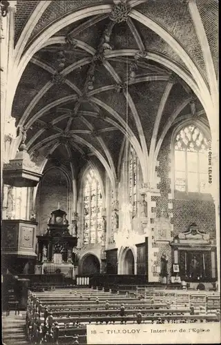 Ak Thilloloy Somme, Eglise, Interieur