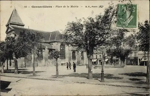 Ak Gennevilliers Hauts de Seine, Place de la Mairie