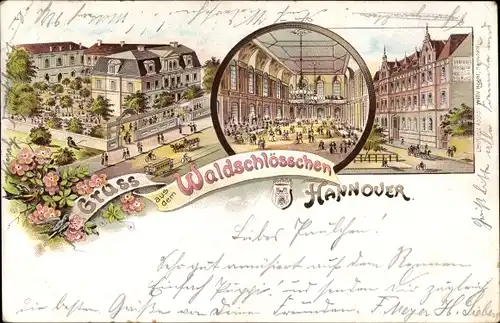 Litho Hannover in Niedersachsen, Gasthaus Waldschlösschen, Innenansicht