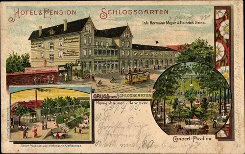 Litho Herrenhausen Hannover in Niedersachsen, Hotel Schlossgarten