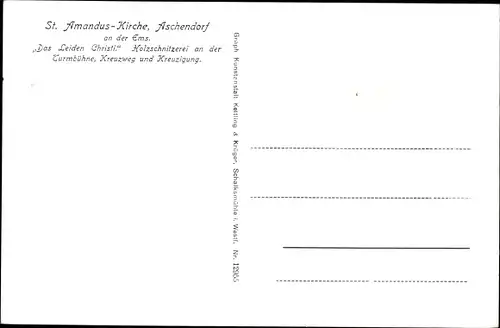 Ak Aschendorf Papenburg im Emsland, St. Amandus Kirche, Das Leiden Christi