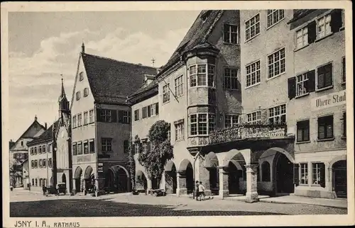 Ak Isny im Allgäu Baden Württemberg, Rathaus, Außenansicht