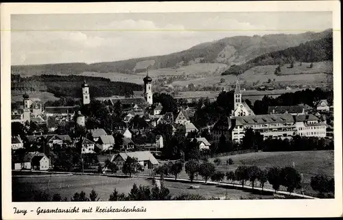 Ak Isny im Allgäu, Gesamtansicht, Kreiskrankenhaus