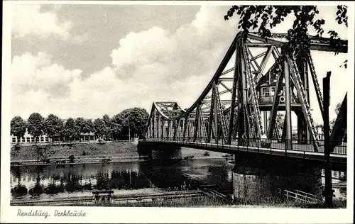 Ak Rendsburg in Schleswig Holstein, Drehbrücke