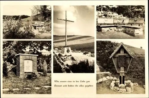 Ak Heinebach Alheim in Hessen, Ehrenmalanlagen am Brommesberg