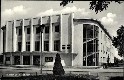 Ak Marl Nordrhein Westfalen, Teilansicht Theater, Haupteingang