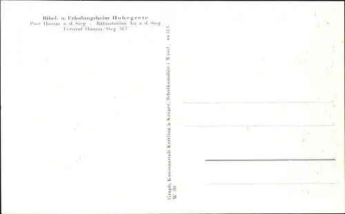 Ak Hohegrete Pracht im Westerwald, Erholungsheim, Wald