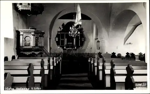 Ak Vedersö Dänemark, Kirke, Kirche, Innenansicht