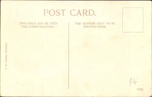 Ak Gibraltar, South Port Gates, Mann auf einem Esel