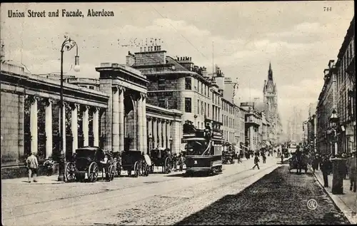 Ak Aberdeen Schottland, Union Street and Facade