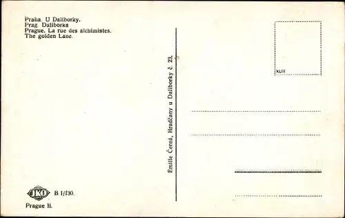 Ak Praha Prag Tschechien, U. Daliborka, Goldenes Gässchen