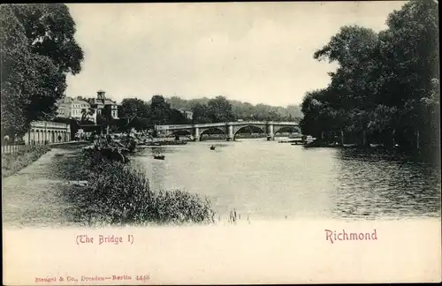 Ak Richmond upon Thames London England, The Bridge I