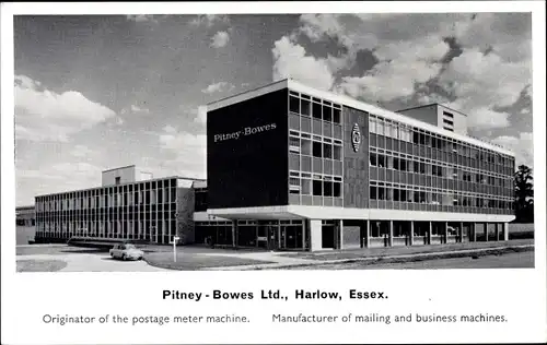 Ak Harlow Essex England, Pitney Bowes Ltd., Originator of the postage meter machine