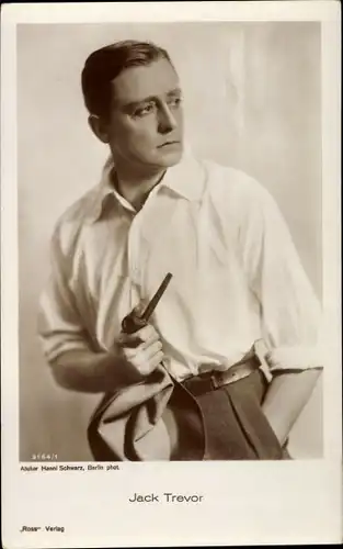 Ak Schauspieler Jack Trevor, Portrait, Pfeife, Ross 3164/1