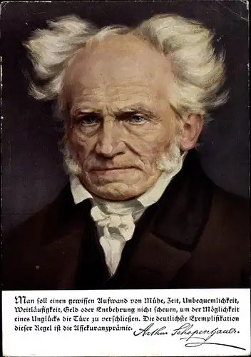 Ak Philosoph Arthur Schopenhauer, Portrait, Allianz Lebensversicherungs AG, Reklame