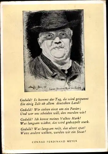 Künstler Ak Stauffer, Dichter Conrad Ferdinand Meyer 