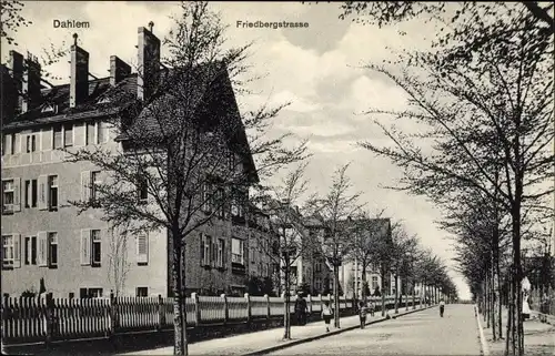 Ak Berlin Zehlendorf Dahlem, Partie an der Friedbergstraße