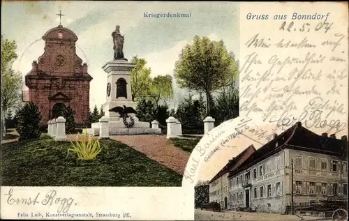 Ak Bonndorf im Schwarzwald, Kriegerdenkmal, Gasthaus zum Hirsch