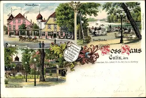 Litho Eutin in Ostholstein, Wohnhaus des Dichters Joh. Heinr. Voss, Brücke, Voss Haus