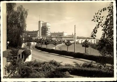 Ak Stuttgart in Baden Württemberg, Weißenhofsiedlung mit Höhenrestaurant Schönblick