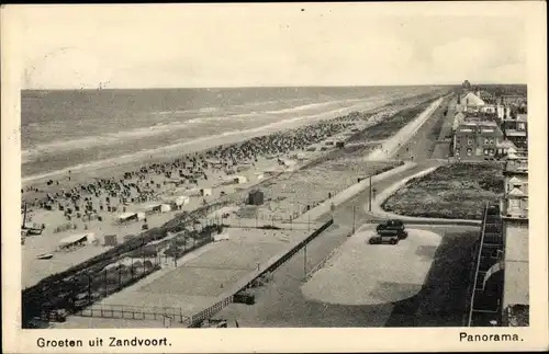 Ak Zandvoort Nordholland Niederlande, Panorama, Promenade, Strand