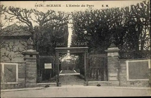 Ak Sceaux Haut de Seine, L'Entree du Parc