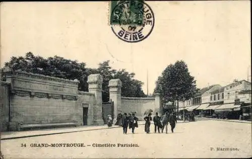 Ak Grand Montrouge Hauts de Seine, Cimetiere Parisien