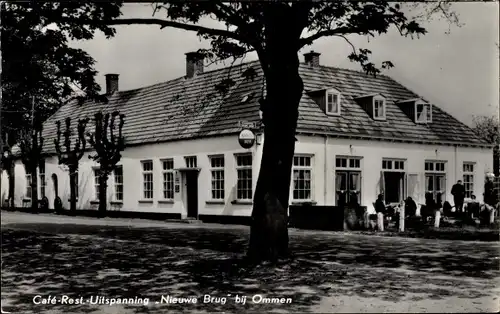 Ak Ommen Overijssel Niederlande, Cafe-Restaurant Uitspanning Nieuwe Brug