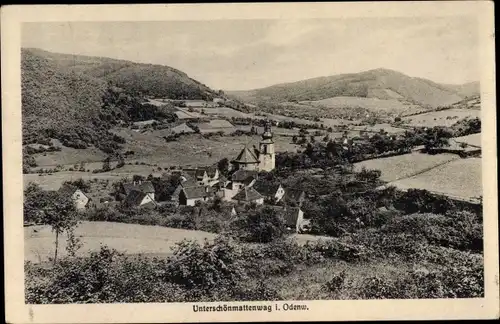 Ak Unter Schönmattenwag Wald Michelbach im Odenwald Hessen, Panorama vom Ort