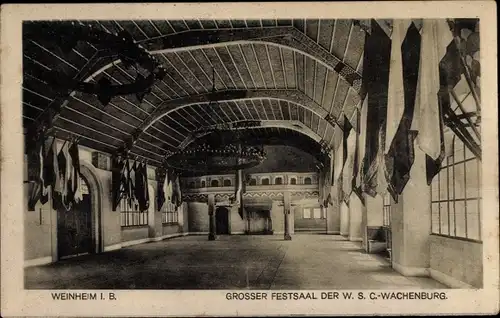 Ak Weinheim an der Bergstraße Baden, Wachenburg, Großer Festsaal