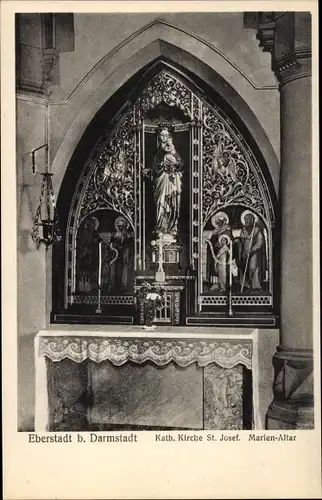 Ak Eberstadt Darmstadt in Hessen, Kath. Kirche St. Josef, Marien Altar