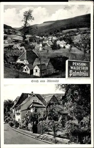 Ak Allemühl Schönbrunn Baden, Pension Waldesruh, Inh. Magd. Schremser, Palmbräu