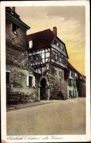 Ak Eberbach am Neckar Odenwald Baden, alte Häuser