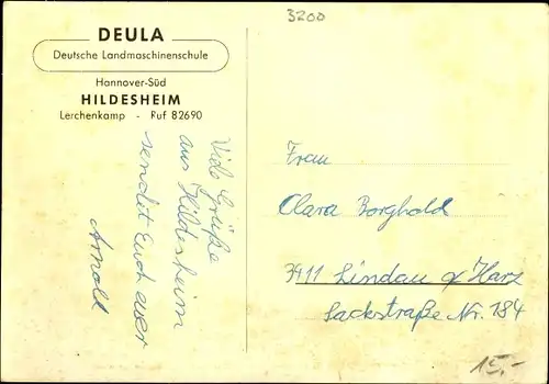 Ak Hildesheim in Niedersachsen, Deula, Deutsche Landmaschinenschule, Schlepperhalle, Lerchenkamp