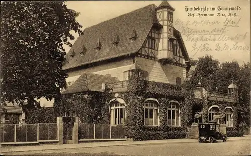 Ak Berlin Wilmersdorf Grunewald, Hundekehle, Bes. H. Otto