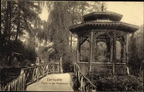 Ak Eberswalde Barnim, Partie an der Promenade