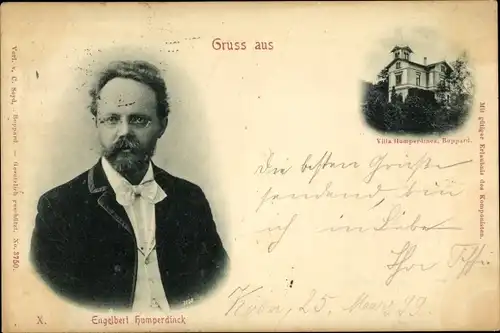 Ak Boppard am Rhein, Komponist Engelbert Humperdinck, Villa