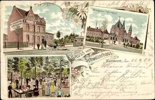 Litho Hannover in Niedersachsen, Schweizerhaus, Stöckener Kirchhof