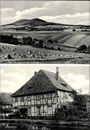 Ak Gelliehausen Gleichen in Niedersachsen, Landschaft, Felder, Bürgerhaus