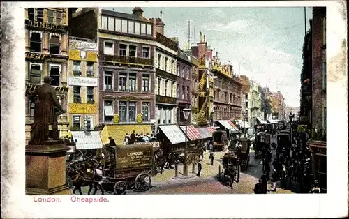 Ak London England, General view of the Cheapside, Rühmann