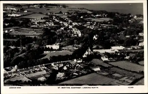 Ak St. Martins Guernsey Kanalinseln, Looking North, Luftbild
