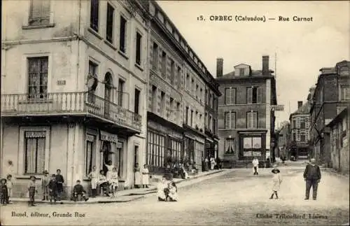 Ak Orbec Calvados, Rue Carnot