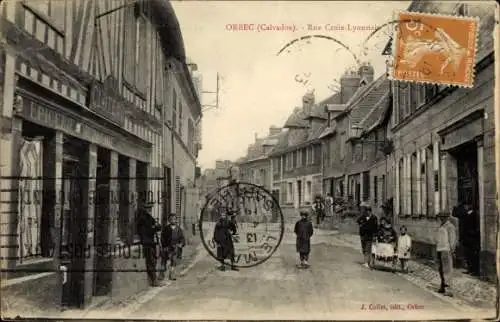Ak Orbec Calvados, Rue Croix-Lyonnais