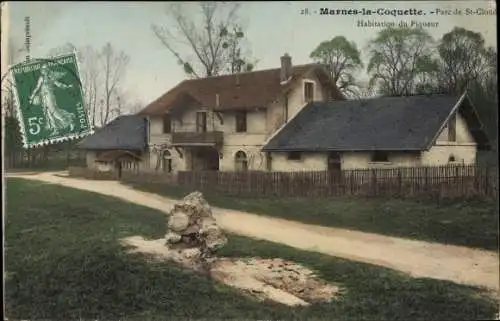 Ak Marnes la Coquette Hauts de Seine, Parc de Saint Cloud, Habitation de Piqueur
