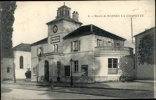 Ak Marnes la Coquette Hauts de Seine, La Mairie