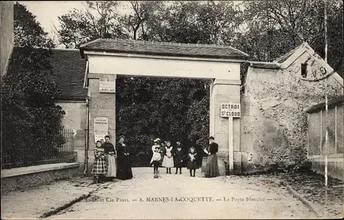 Ak Marnes la Coquette Hauts de Seine, La Porte Blanche