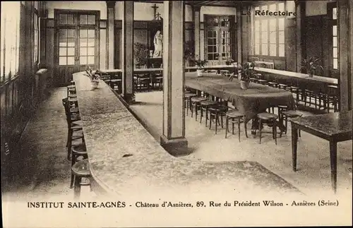 Ak Asnières Hauts-de-Seine, Institut Sainte Agnes, Chateau d'Asnieres, 89, Rue du President Wilson