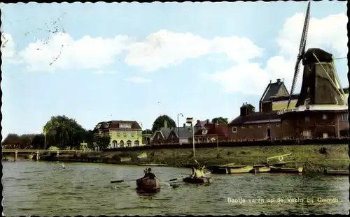 Ak Ommen Overijssel Niederlande, Bootje varen op de Vecht