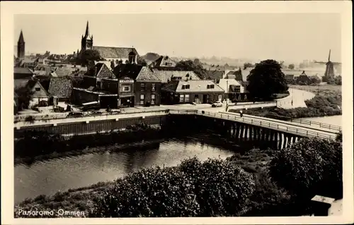 Ak Ommen Overijssel Niederlande, Panorama, Windmühle